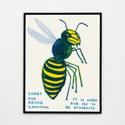 David Shrigley, Sorry for Being Annoying, 2021, Lithographie Poster, gerahmt