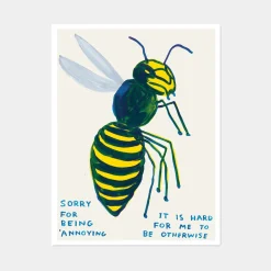 David Shrigley, Sorry for Being Annoying, 2021, Lithographie Poster, gerahmt