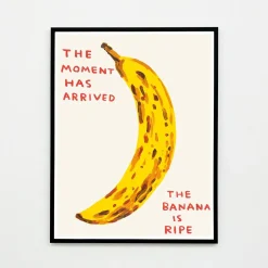 David Shrigley, The Moment Has Arrived, 2021, Lithografie-Poster, gerahmt