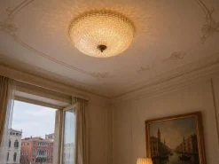 Deckenlampe mit Gold Intarsie von Borovier & Toso, 1990