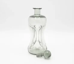 Dekanter und Cordial Gläser aus Grauem Rauchglas von Holmegaard Denmark, 1950er, 7er Set