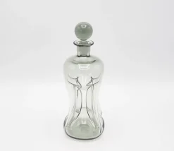 Dekanter und Cordial Gläser aus Grauem Rauchglas von Holmegaard Denmark, 1950er, 7er Set