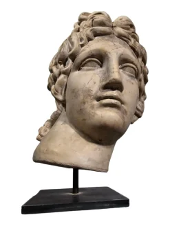 Dekorativer Apollokopf, 1950, Stein