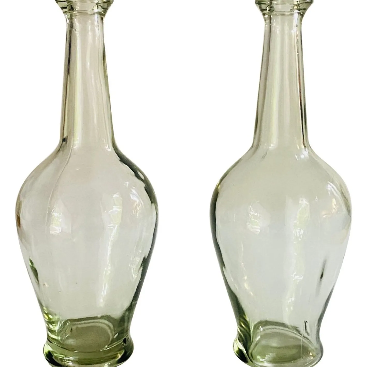 Dekorative Vintage Glasflaschen aus Glas, 1960er, 2er Set