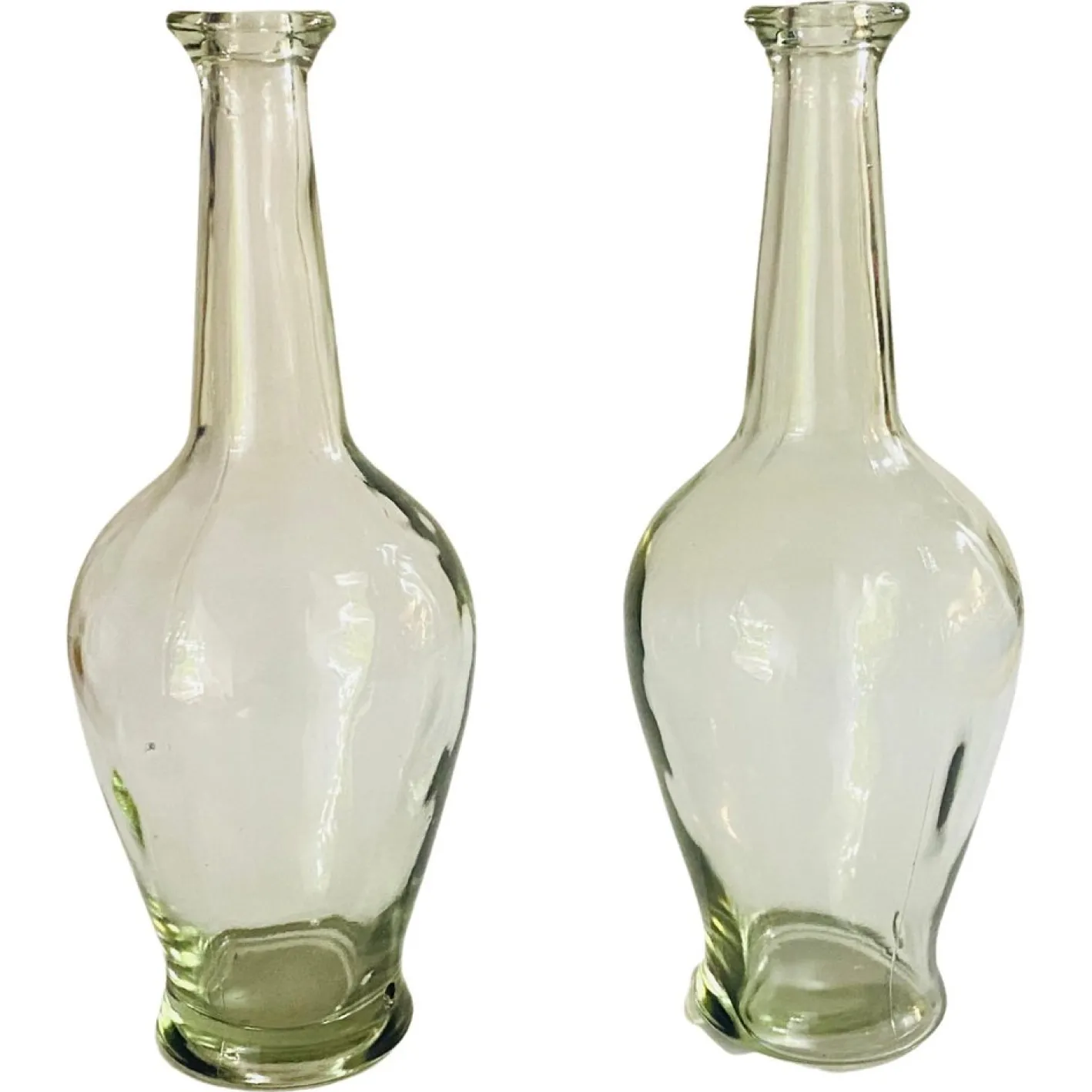 Dekorative Vintage Glasflaschen aus Glas, 1960er, 2er Set