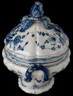 Delfter Chinoiserie Terrine in Blau & Weiß, 1750er