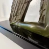 Demètre H. Chiparus, Art Deco Skulptur einer Frau mit Stoffbezug, 1928, Bronze auf Marmorsockel