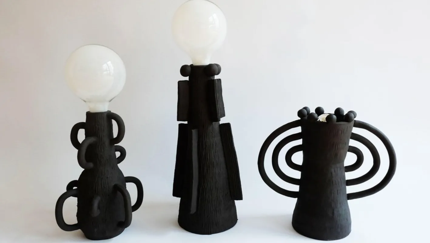 Dendri Ton Lampe von Ia Kutateladze