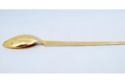 Dessertlöffel aus vergoldetem Silber mit Emaille-Weihnachtsmotiven