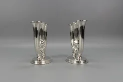Deutsche Art Deco Kerzenhalter mit 3 Armen von WMF, 1930er, 2er Set