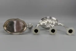 Deutsche Art Deco Kerzenhalter mit 3 Armen von WMF, 1930er, 2er Set