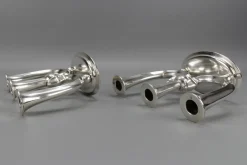 Deutsche Art Deco Kerzenhalter mit 3 Armen von WMF, 1930er, 2er Set