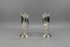 Deutsche Art Deco Kerzenhalter mit 3 Armen von WMF, 1930er, 2er Set