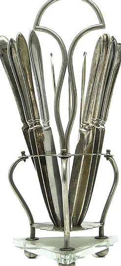 Deutsche Art Deco Messerständer, 1930er, 13er Set