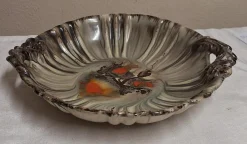 Deutsche Art Deco Obstschale aus Bunt Glasierter Keramik, 1930er