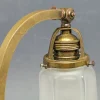 Deutsche Jugendstil Nachtlampe aus Glas & Metall, 1900er