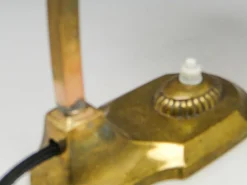 Deutsche Jugendstil Nachtlampe aus Glas & Metall, 1900er