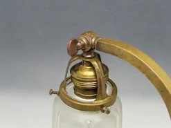 Deutsche Jugendstil Nachtlampe aus Glas & Metall, 1900er