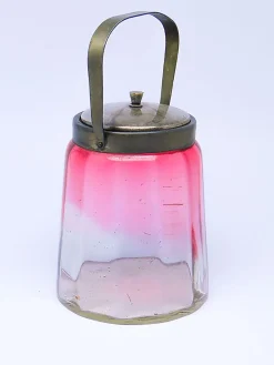 Deutsche Jugendstil Teedose aus Glas, 1920er