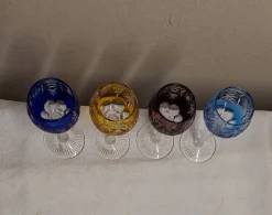 Deutsche Likörgläser aus farbigem Kristallglas von Nachtmann, 1970er, 4 . Set