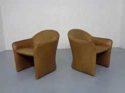 Deutsche Mid-Century Cocktailsessel aus Leder von Walter Knoll, 1960er, 2er Set