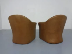 Deutsche Mid-Century Cocktailsessel aus Leder von Walter Knoll, 1960er, 2er Set