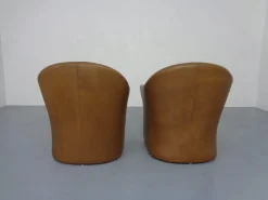 Deutsche Mid-Century Cocktailsessel aus Leder von Walter Knoll, 1960er, 2er Set