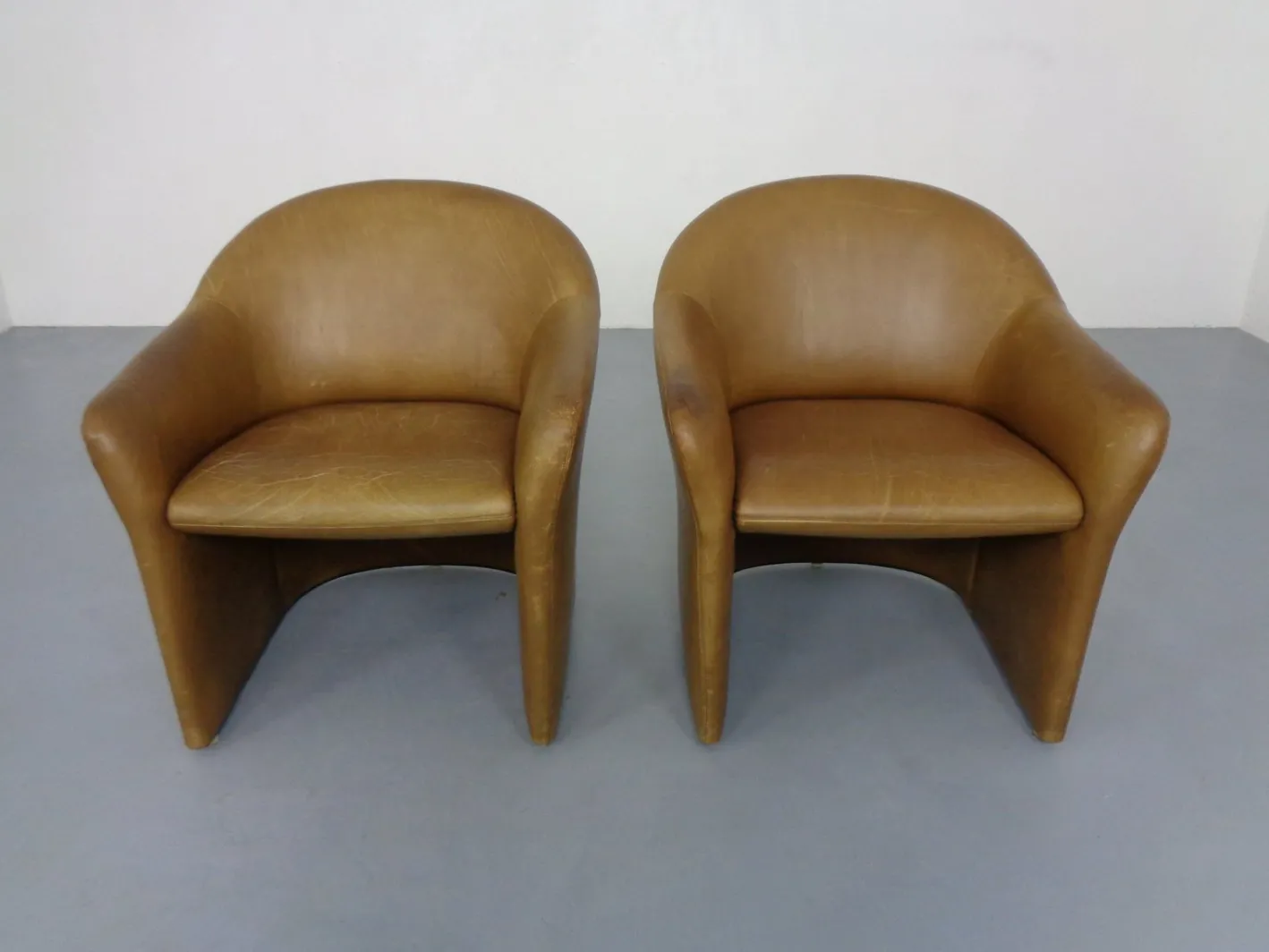Deutsche Mid-Century Cocktailsessel aus Leder von Walter Knoll, 1960er, 2er Set