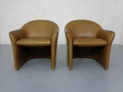Deutsche Mid-Century Cocktailsessel aus Leder von Walter Knoll, 1960er, 2er Set