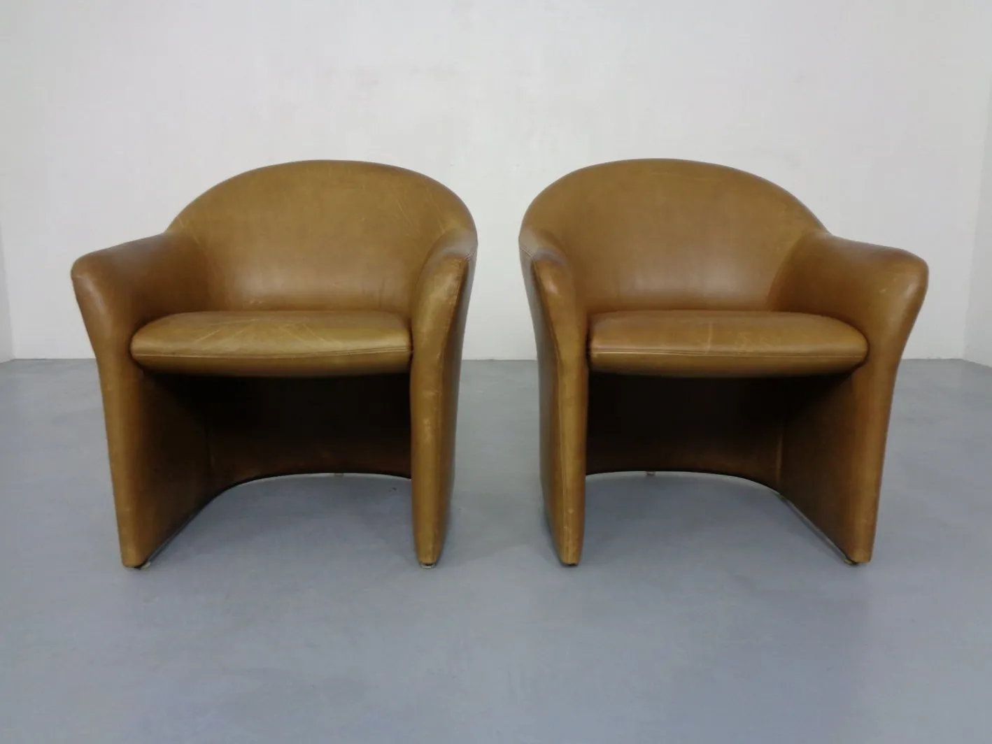 Deutsche Mid-Century Cocktailsessel aus Leder von Walter Knoll, 1960er, 2er Set