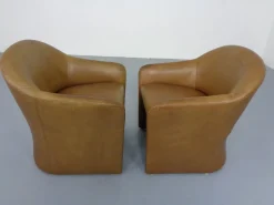 Deutsche Mid-Century Cocktailsessel aus Leder von Walter Knoll, 1960er, 2er Set