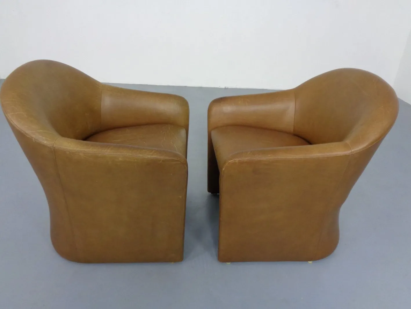Deutsche Mid-Century Cocktailsessel aus Leder von Walter Knoll, 1960er, 2er Set
