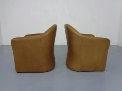 Deutsche Mid-Century Cocktailsessel aus Leder von Walter Knoll, 1960er, 2er Set