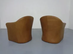 Deutsche Mid-Century Cocktailsessel aus Leder von Walter Knoll, 1960er, 2er Set