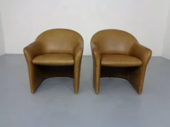 Deutsche Mid-Century Cocktailsessel aus Leder von Walter Knoll, 1960er, 2er Set