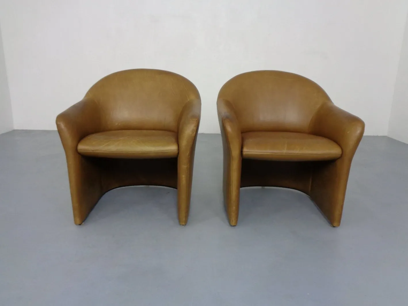 Deutsche Mid-Century Cocktailsessel aus Leder von Walter Knoll, 1960er, 2er Set