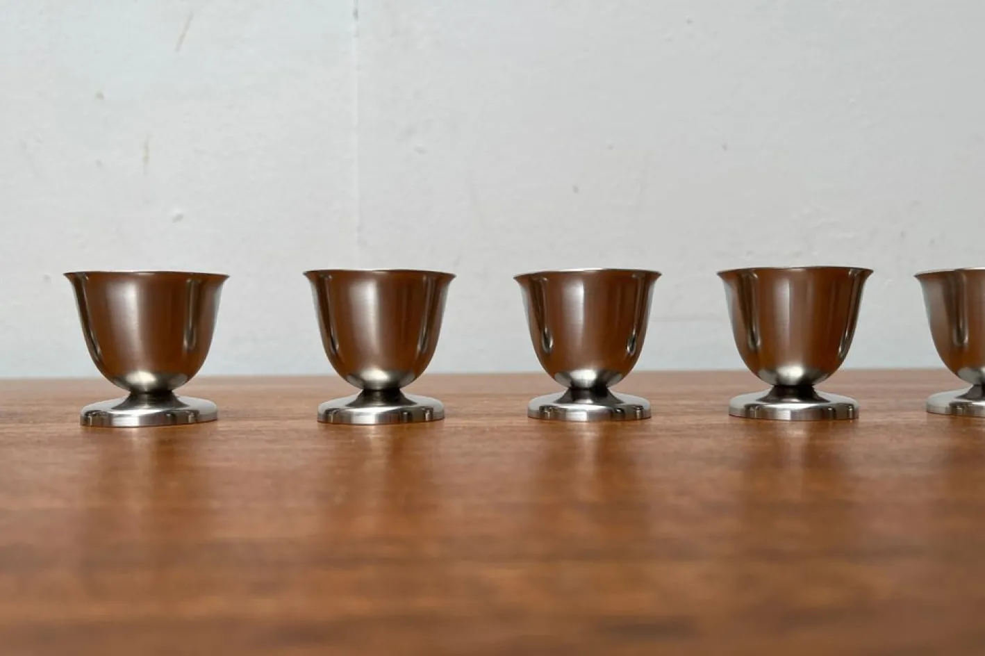 Deutsche Mid-Century Eierbecher aus Cromargan von WMF, 1960er, 6 . Set