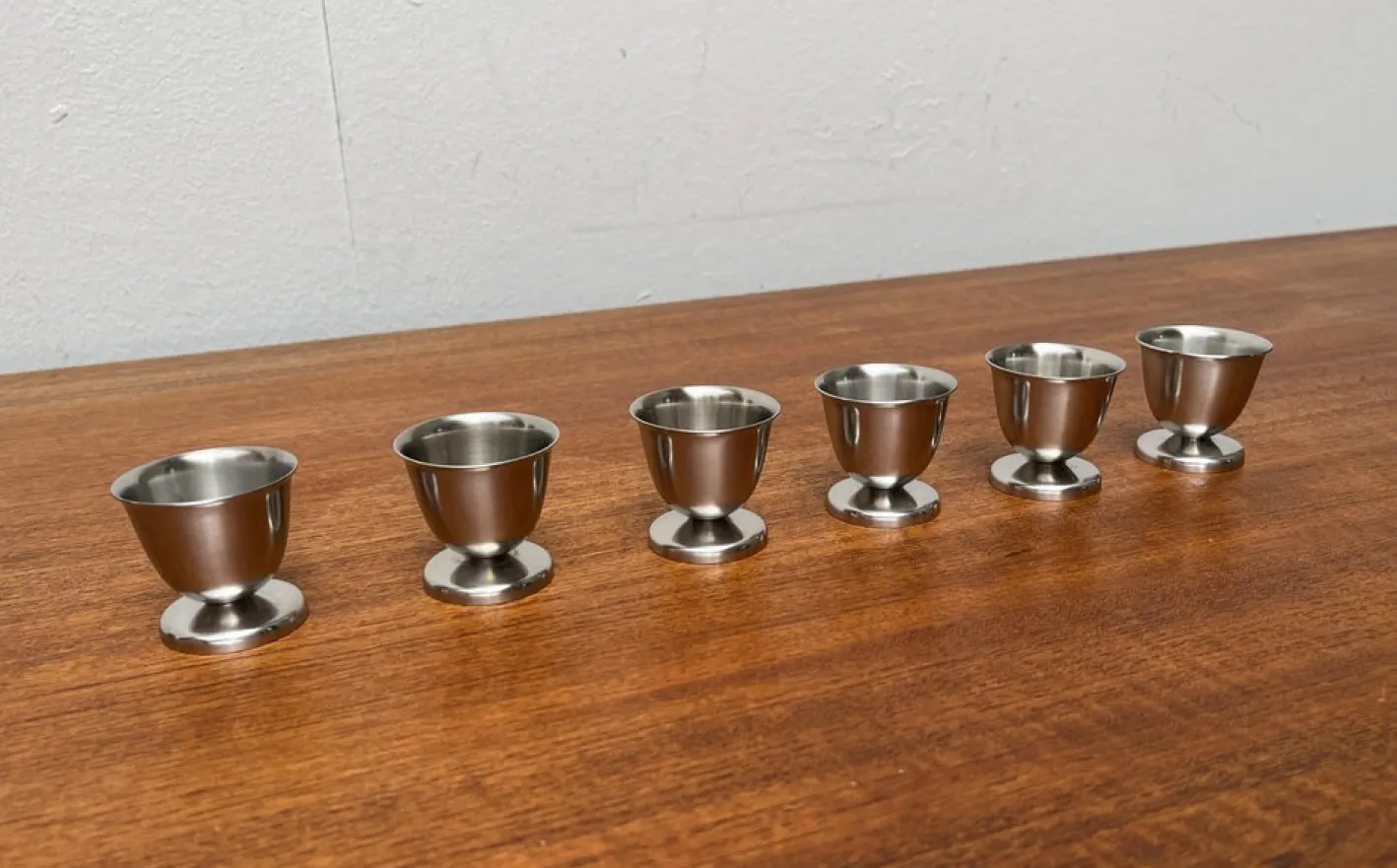 Deutsche Mid-Century Eierbecher aus Cromargan von WMF, 1960er, 6 . Set