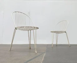 Deutsche Mid-Century Gartenstühle aus Metall von Mauser Werke Waldeck, 2er Set