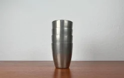 Deutsche Mid-Century Modern Zinnbecher von Harald Buchrucker, 1960er, 4er Set
