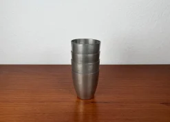 Deutsche Mid-Century Modern Zinnbecher von Harald Buchrucker, 1960er, 4er Set
