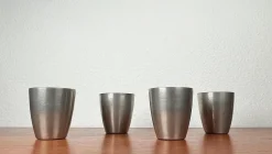 Deutsche Mid-Century Modern Zinnbecher von Harald Buchrucker, 1960er, 4er Set
