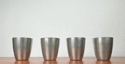 Deutsche Mid-Century Modern Zinnbecher von Harald Buchrucker, 1960er, 4er Set