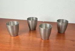 Deutsche Mid-Century Modern Zinnbecher von Harald Buchrucker, 1960er, 4er Set
