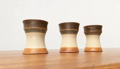 Deutsche Mid-Century Studio Keramiktassen von Inseltöpferei Fehmarn, 1960er, 3er Set
