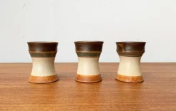 Deutsche Mid-Century Studio Keramiktassen von Inseltöpferei Fehmarn, 1960er, 3er Set