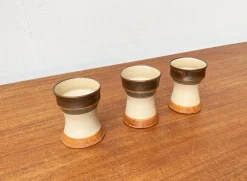 Deutsche Mid-Century Studio Keramiktassen von Inseltöpferei Fehmarn, 1960er, 3er Set
