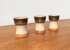 Deutsche Mid-Century Studio Keramiktassen von Inseltöpferei Fehmarn, 1960er, 3er Set