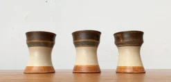 Deutsche Mid-Century Studio Keramiktassen von Inseltöpferei Fehmarn, 1960er, 3er Set