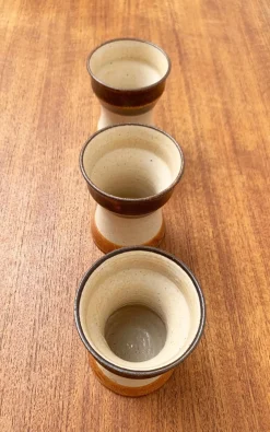 Deutsche Mid-Century Studio Keramiktassen von Inseltöpferei Fehmarn, 1960er, 3er Set